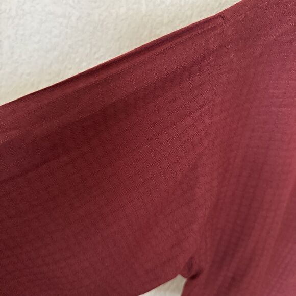 Vintage 100% Silk Top Blouse Red Button Up Long Sleeve Sz S Preppy Lightweight - Picture 7 of 11